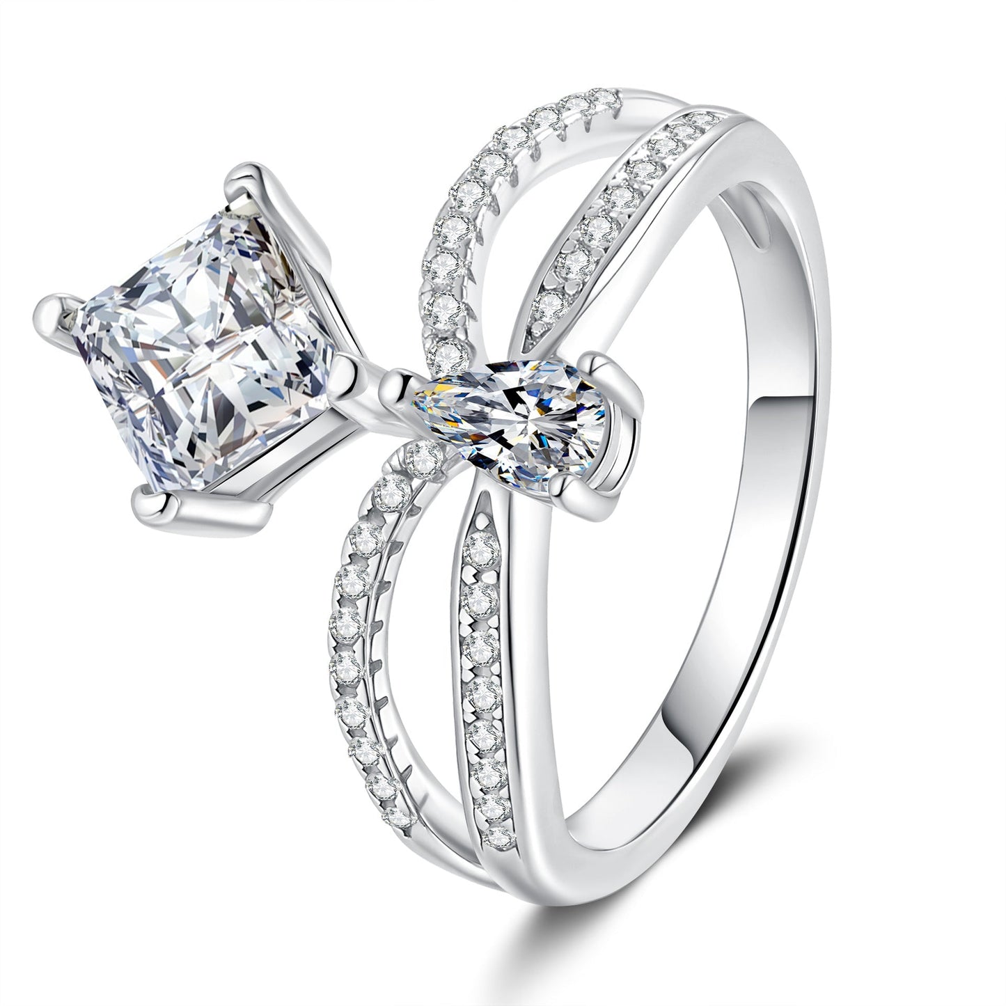 [Garvey]ELEGANT DOUBLE-TWISTED MOISSANITE RING