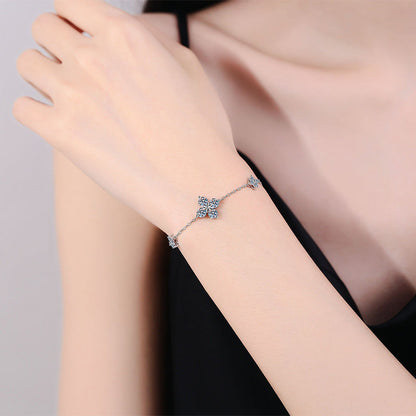 [Garvey]CLOVER LUCKY CHARM MOISSANITE BRACELET