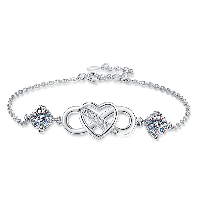 [Garvey]DOUBLE-STONE "LOVE LINK" MOISSANITE BRACELET