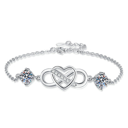 [Garvey]DOUBLE-STONE "LOVE LINK" MOISSANITE BRACELET