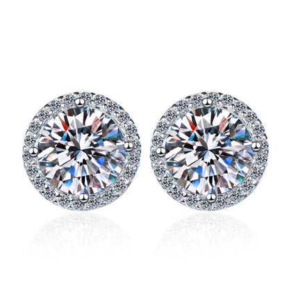 [Garvey]CLASSIC 4-PRONG ROUND MOISSANITE STUD EARRINGS