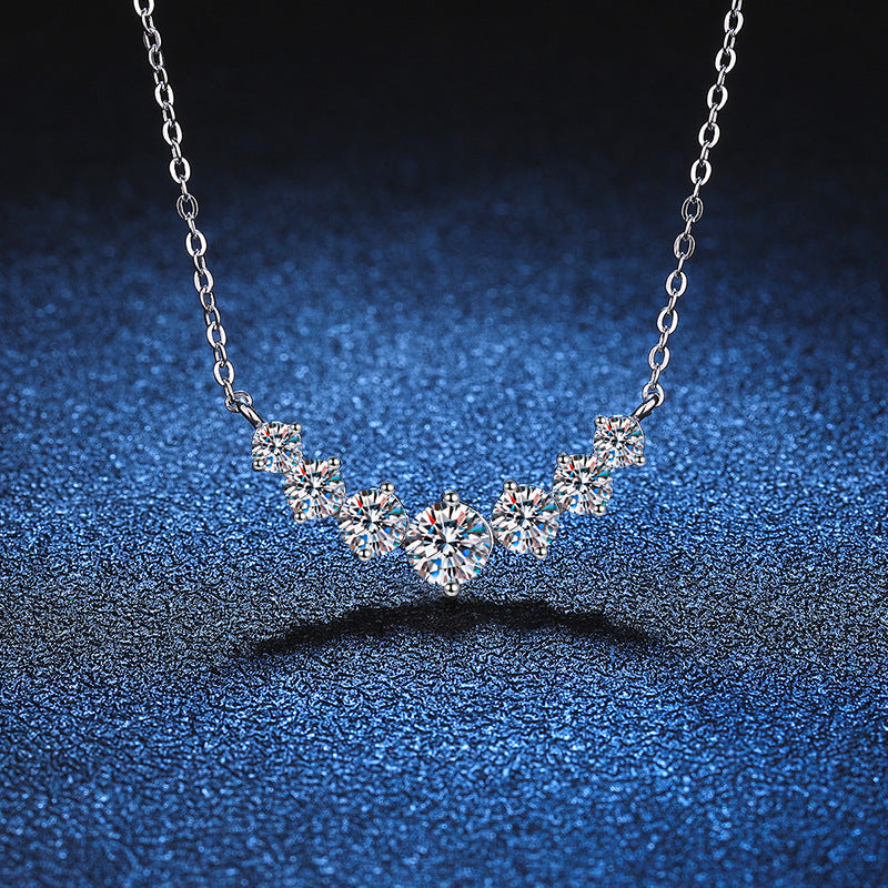 [Garvey]MINIMALIST CURVED SMILE MOISSANITE NECKLACE