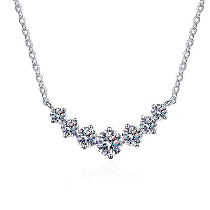 [Garvey]MINIMALIST CURVED SMILE MOISSANITE NECKLACE