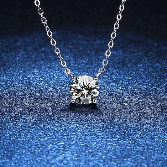 [Garvey]CLASSIC FOUR-PRONG SOLITAIRE MOISSANITE NECKLACE