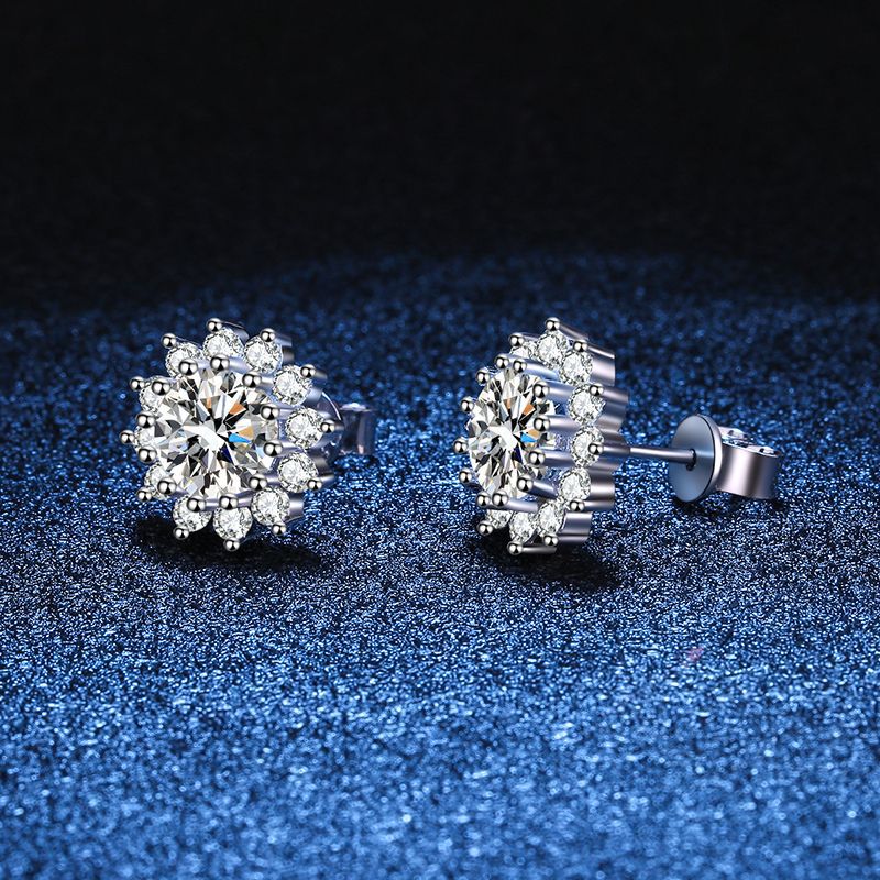 [Garvey]BLOOMING SUNFLOWER MOISSANITE STUD EARRINGS