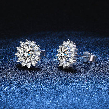 [Garvey]BLOOMING SUNFLOWER MOISSANITE STUD EARRINGS