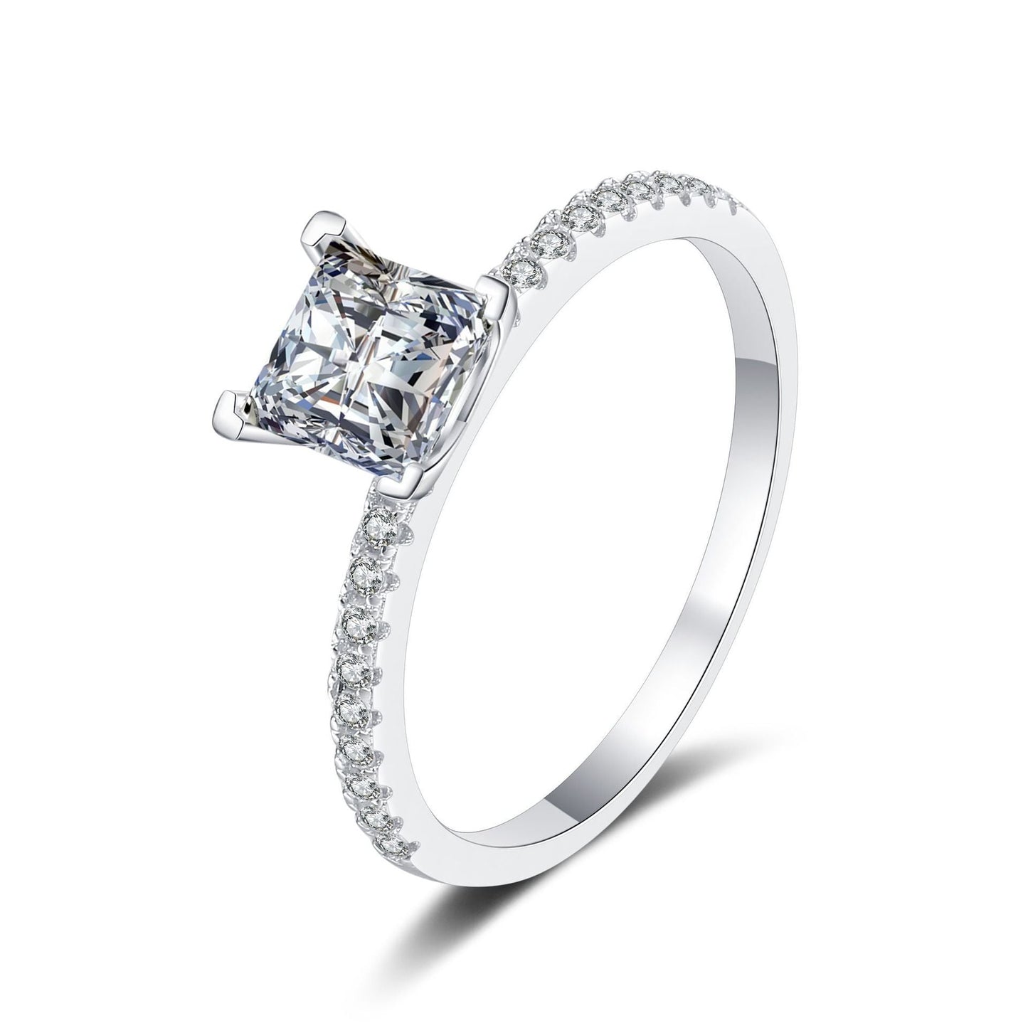 [Garvey]ELEGANT PRINCESS CUT MOISSANITE ENGAGEMENT RING
