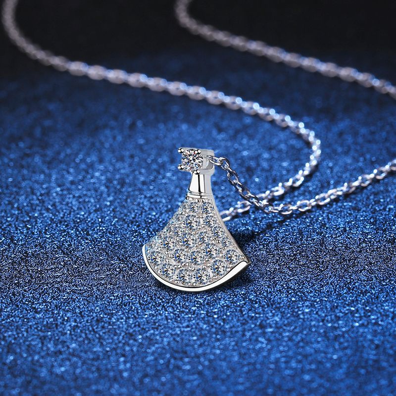 [Garvey]ELEGANT FAN-SHAPED MOISSANITE PENDANT NECKLACE