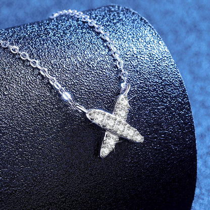 [Garvey]MODERN X-SHAPE PAVÉ MOISSANITE NECKLACE