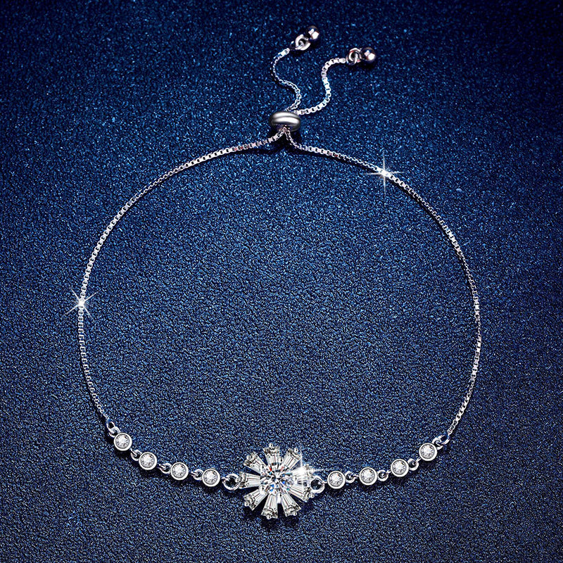 [Garvey]RADIANT ICY CRYSTAL SUNFLOWER MOISSANITE BRACELET