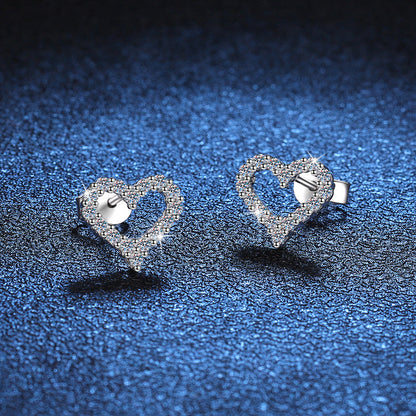 [Garvey]SPARKLING HEART-SHAPED MOISSANITE STUD EARRINGS