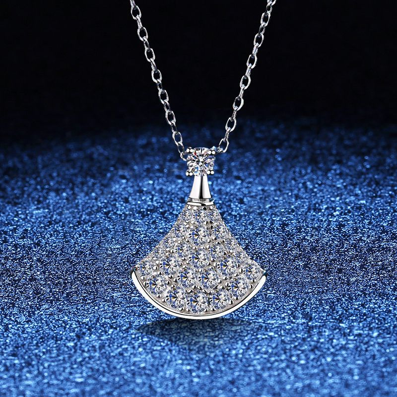 [Garvey]ELEGANT FAN-SHAPED MOISSANITE PENDANT NECKLACE