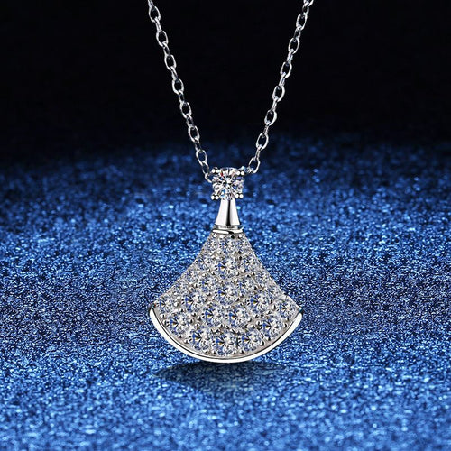 [Garvey]ELEGANT FAN-SHAPED MOISSANITE PENDANT NECKLACE