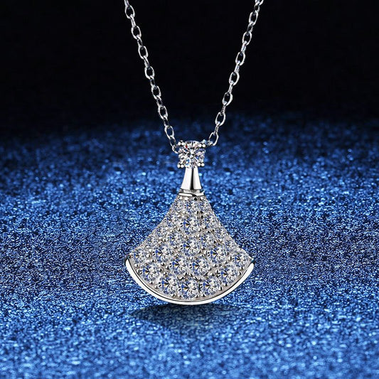 [Garvey]ELEGANT FAN-SHAPED MOISSANITE PENDANT NECKLACE