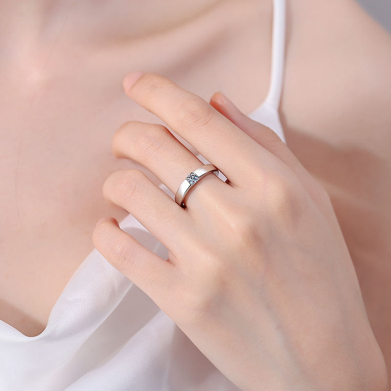 [Garvey]SLEEK MINIMALIST COUPLE'S MOISSANITE RING