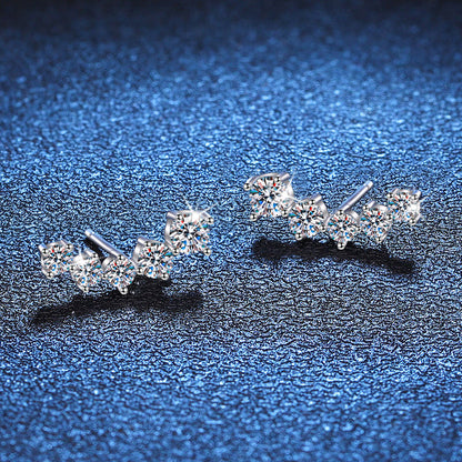 [Garvey]SPARKLING SMILE ARC MOISSANITE STUD EARRINGS