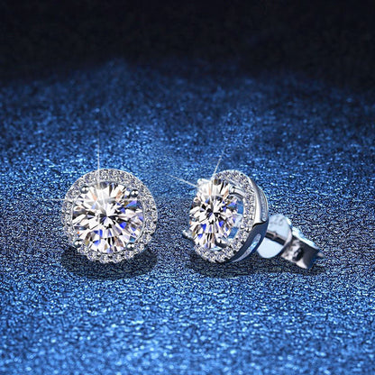 [Garvey]CLASSIC 4-PRONG ROUND MOISSANITE STUD EARRINGS