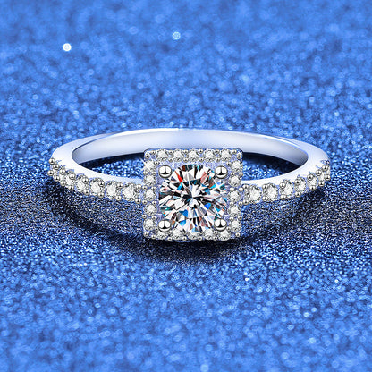 [Garvey]DAINTY SUGAR-CUBE MOISSANITE RING