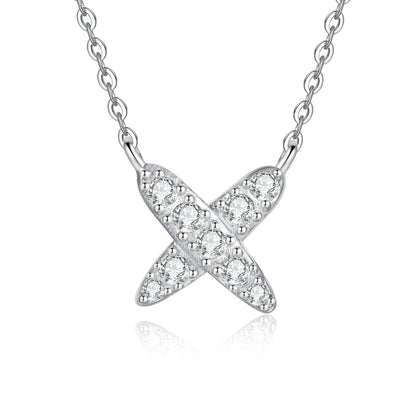 [Garvey]MODERN X-SHAPE PAVÉ MOISSANITE NECKLACE