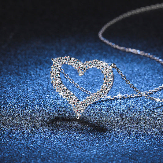 [Garvey]ROMANTIC HEART MOISSANITE PENDANT NECKLACE