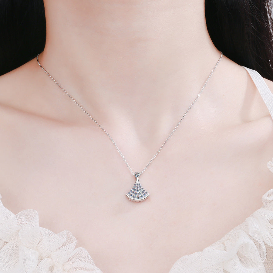 [Garvey]ELEGANT FAN-SHAPED MOISSANITE PENDANT NECKLACE