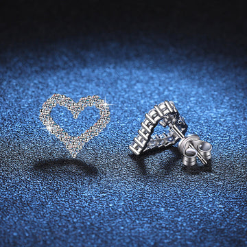 [Garvey]SPARKLING HEART-SHAPED MOISSANITE STUD EARRINGS