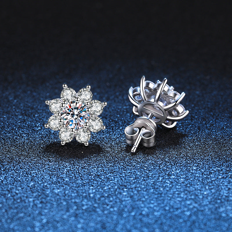 [Garvey]RADIANT SUNFLOWER MOISSANITE STUD EARRINGS