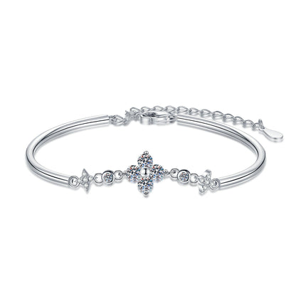 [Garvey]CLOVER & TWIN-STAR MOISSANITE BRACELET