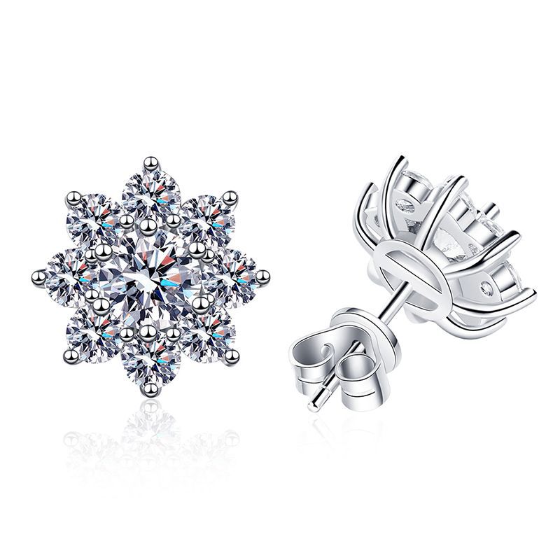 [Garvey]RADIANT SUNFLOWER MOISSANITE STUD EARRINGS