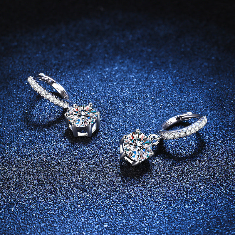 [Garvey]CLASSIC 6-PRONG MOISSANITE DROP EARRINGS