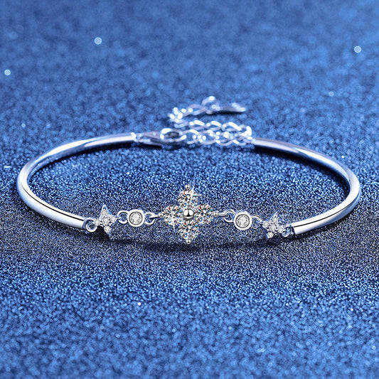 [Garvey]CLOVER & TWIN-STAR MOISSANITE BRACELET
