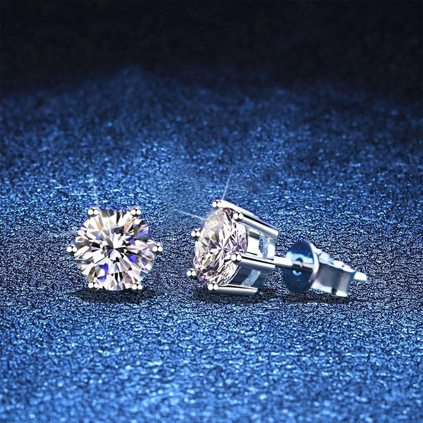 [Garvey]SIX-PRONG MOISSANITE EARRINGS