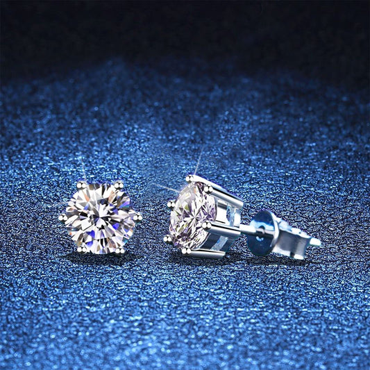 [Garvey]SIX-PRONG MOISSANITE EARRINGS