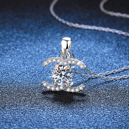 [Garvey]CLASSIC INTERLOCKING MOISSANITE PENDANT NECKLACE