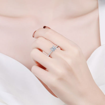 [Garvey]ELEGANT PRINCESS CUT MOISSANITE ENGAGEMENT RING