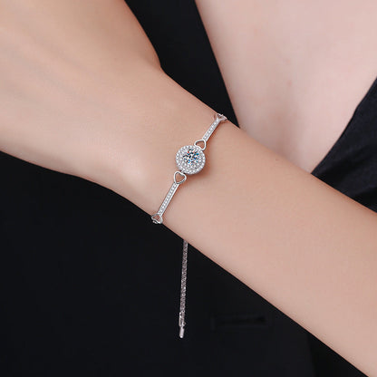 [Garvey]INTERLOCKING HEART & CIRCLE MOISSANITE BRACELET