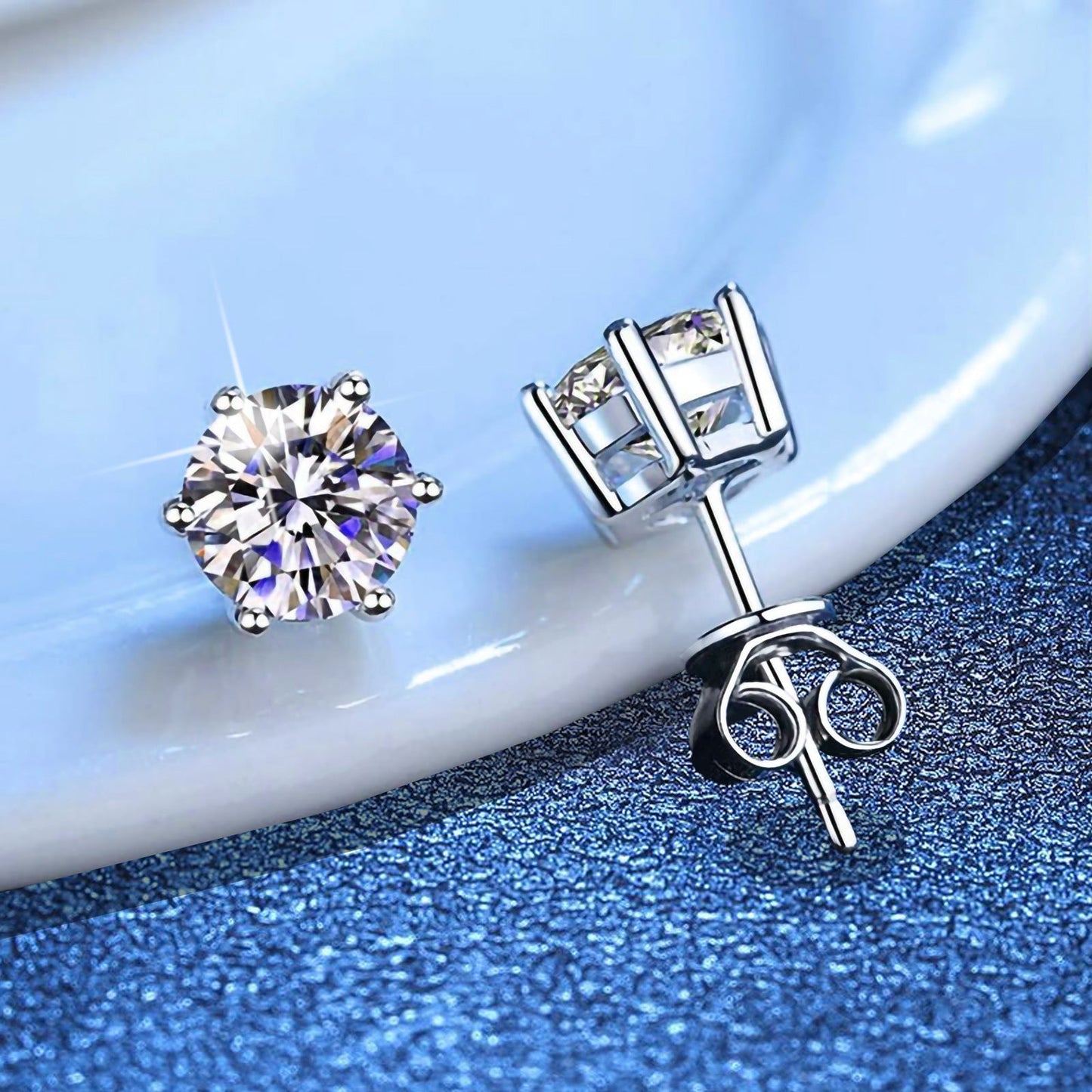 [Garvey]SIX-PRONG MOISSANITE EARRINGS