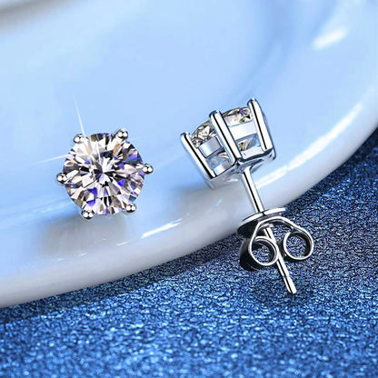 [Garvey]SIX-PRONG MOISSANITE EARRINGS