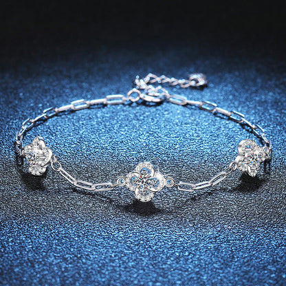 [Garvey]TRIPLE-CLOVER MOISSANITE BRACELET