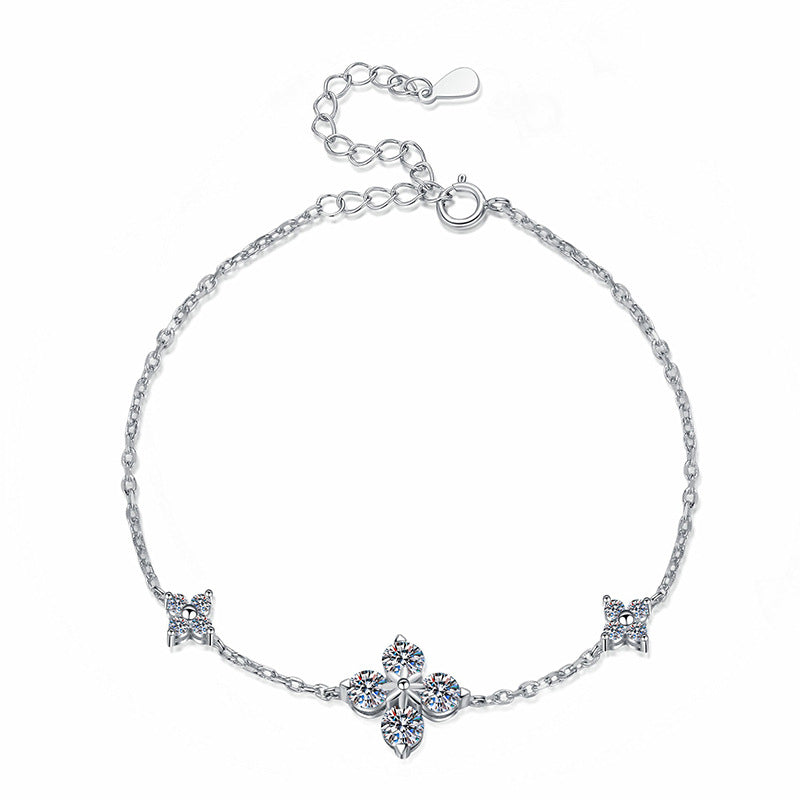[Garvey]CLOVER LUCKY CHARM MOISSANITE BRACELET