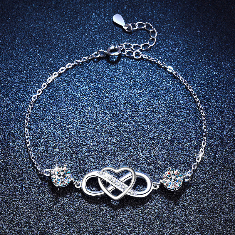 [Garvey]DOUBLE-STONE "LOVE LINK" MOISSANITE BRACELET