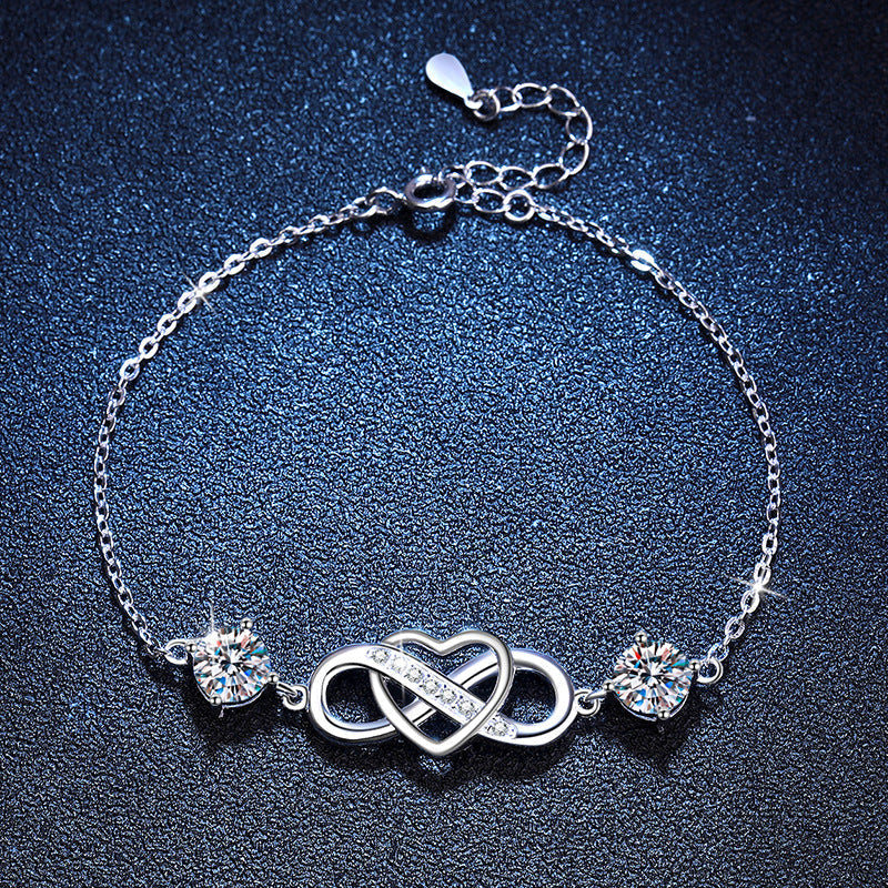 [Garvey]DOUBLE-STONE "LOVE LINK" MOISSANITE BRACELET