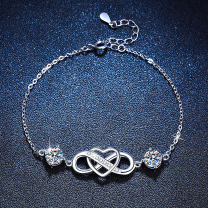 [Garvey]DOUBLE-STONE "LOVE LINK" MOISSANITE BRACELET