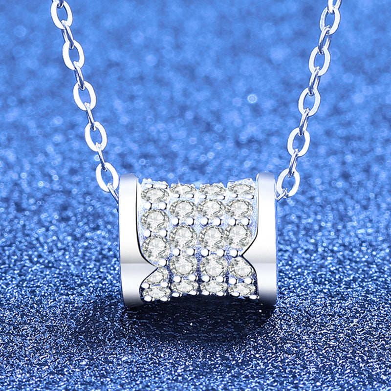[Garvey]FULL-PAVE "HOURGLASS" MOISSANITE NECKLACE