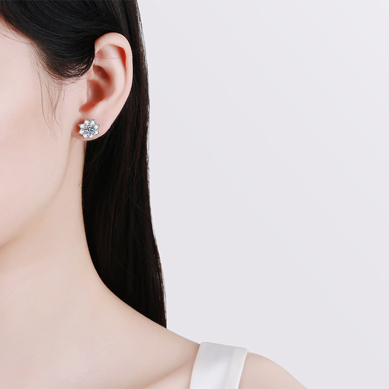[Garvey]RADIANT SUNFLOWER MOISSANITE STUD EARRINGS