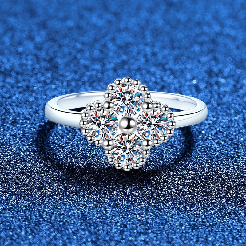 [Garvey]ELEGANT FOUR-LEAF CLOVER MOISSANITE RING