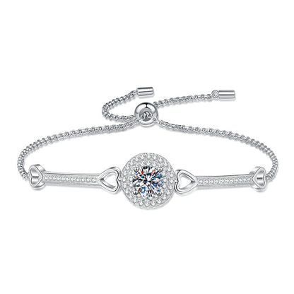 [Garvey]INTERLOCKING HEART & CIRCLE MOISSANITE BRACELET