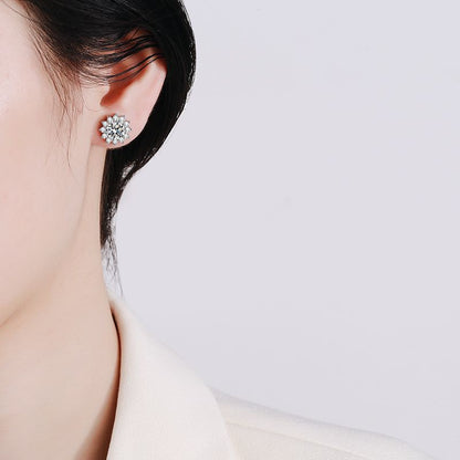 [Garvey]BLOOMING SUNFLOWER MOISSANITE STUD EARRINGS