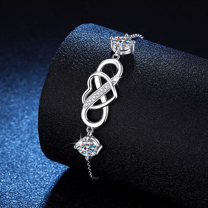 [Garvey]DOUBLE-STONE "LOVE LINK" MOISSANITE BRACELET