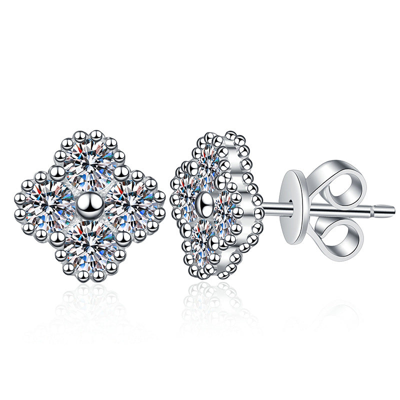 [Garvey]ELEGANT FOUR-LEAF CLOVER MOISSANITE STUD EARRINGS
